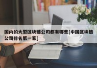 国内的大型区块链公司都有哪些[中国区块链公司排名第一家]